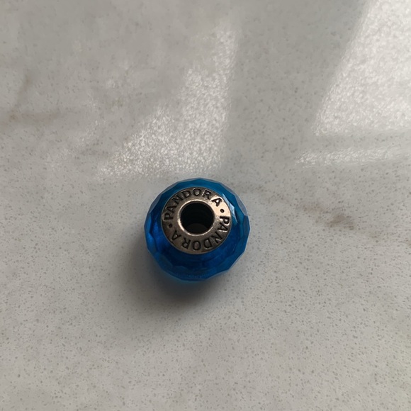 Pandora Sterling Silver Azure Faceted Murano Glass Charm - Picture 7 of 10